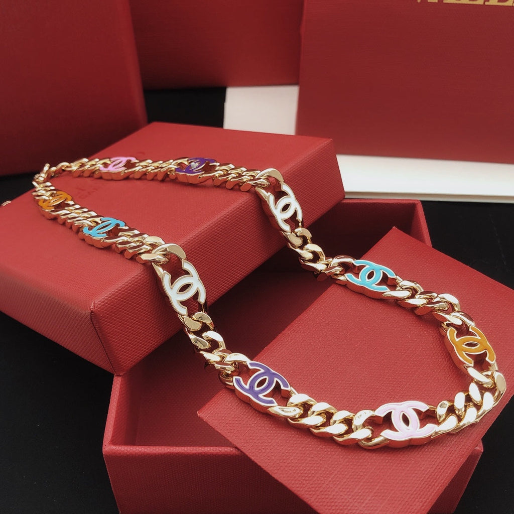 18K  Chanel Color Chain Necklace