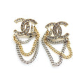 18K  Chanel Chain Pendant Earrings