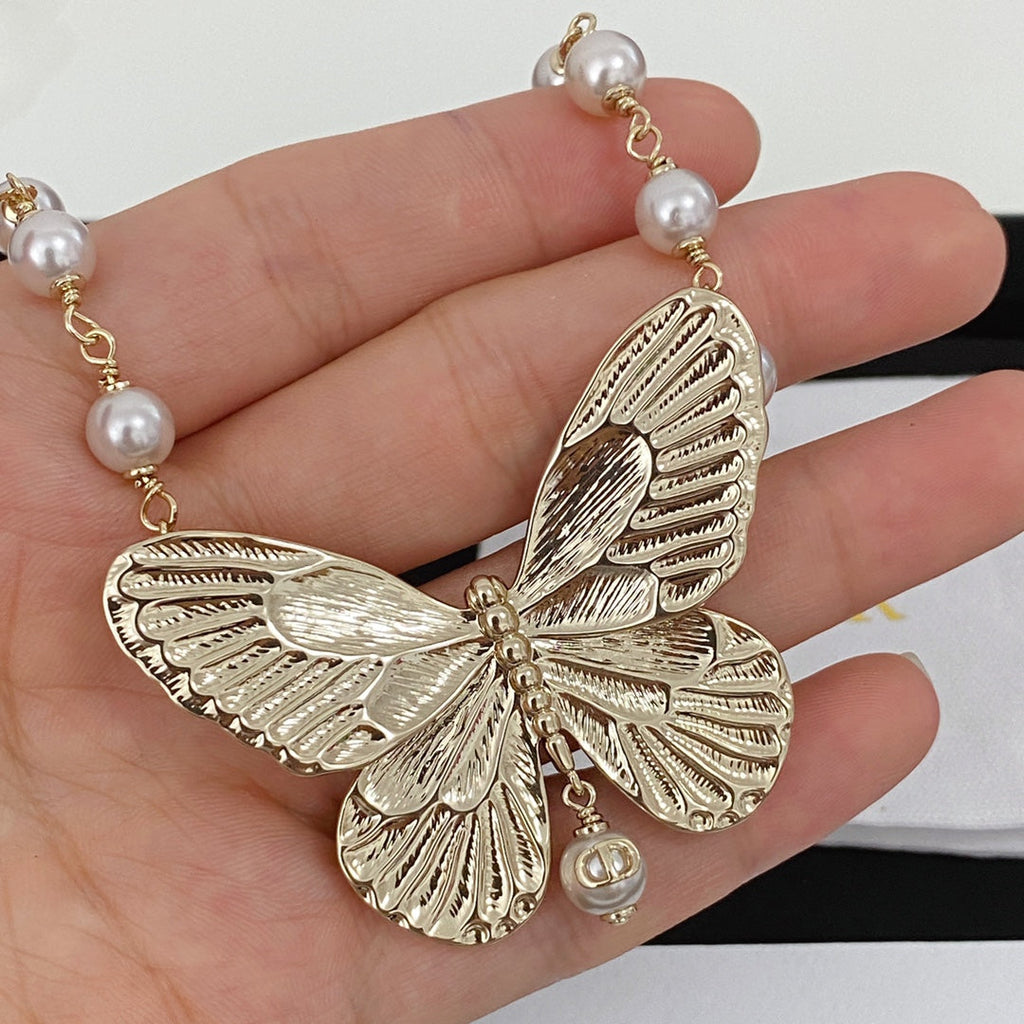 18K Dior Butterfly Choker Necklace