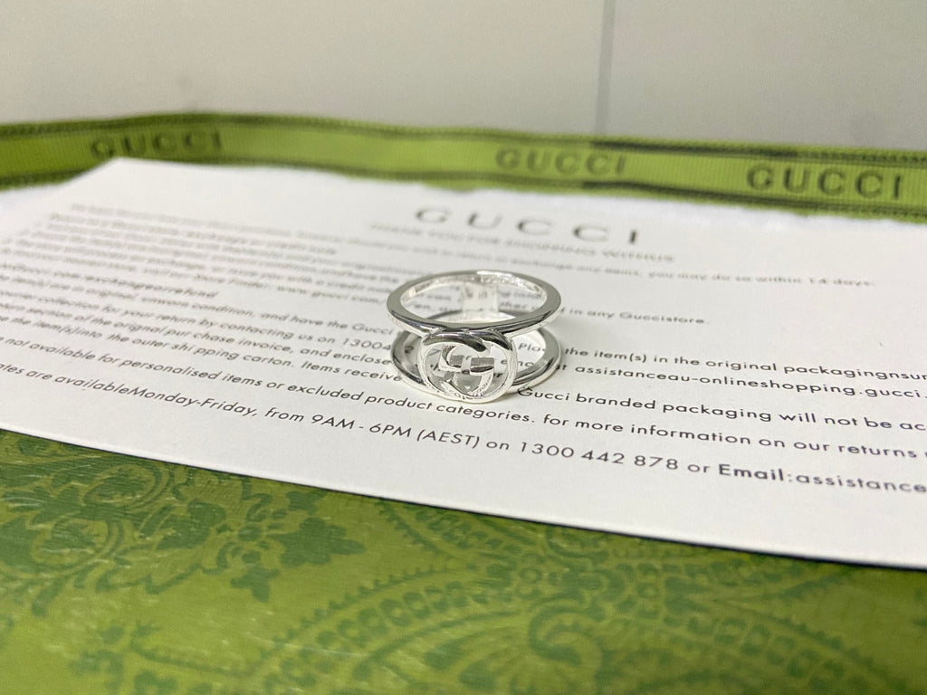 Double Gucci Interlocking Gucci Wide Open Ring