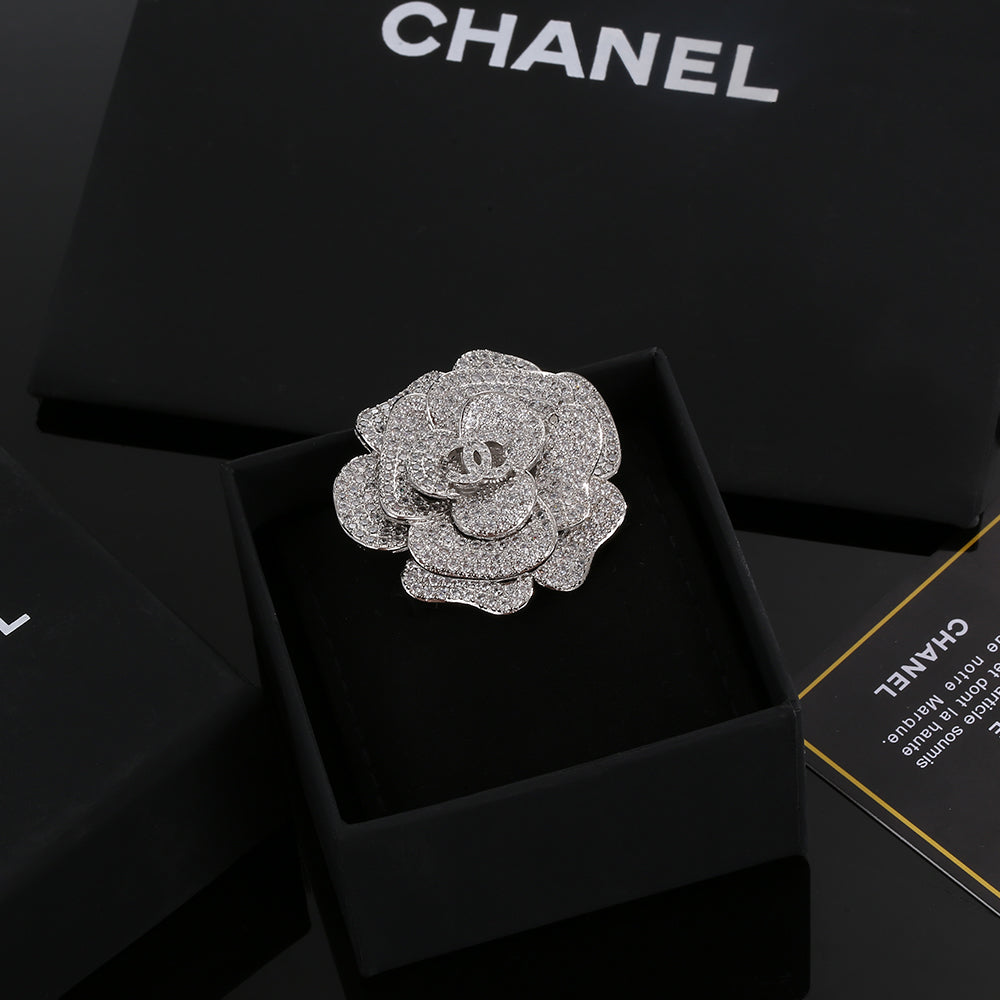 18K  Chanel Camellia Diamonds Brooch