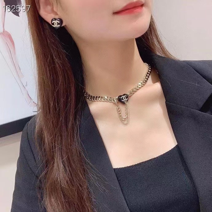 18K  Chanel Black Choker Necklace