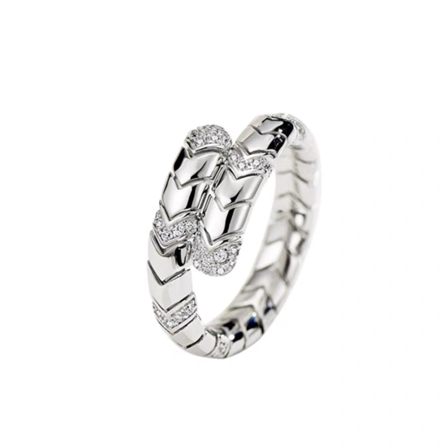 18K BVLGARI Serpenti Viper Pave Diamond Ring