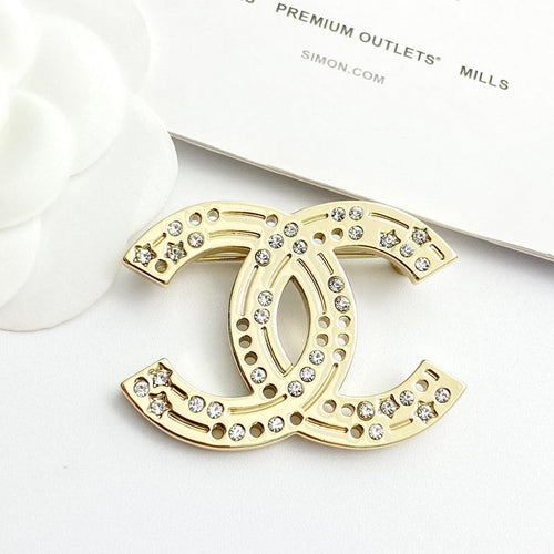 18K  Chanel 24A Diamond Gold Brooch
