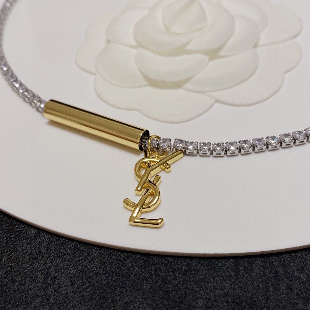 18K YSL Chain Diamond Necklace