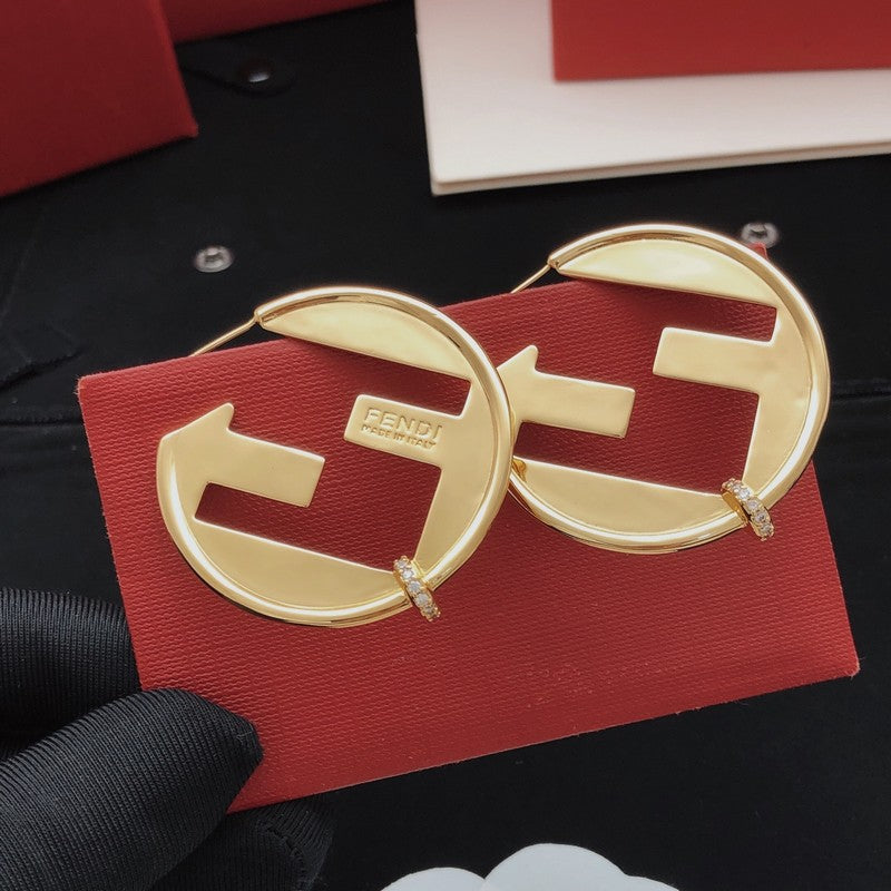 18K Fendi Big Round Earrings