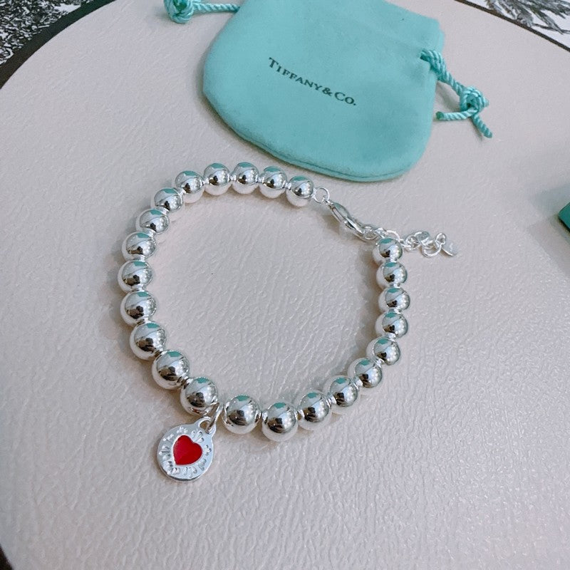 18K Return to Tiffany Red Heart Bead Bracelet