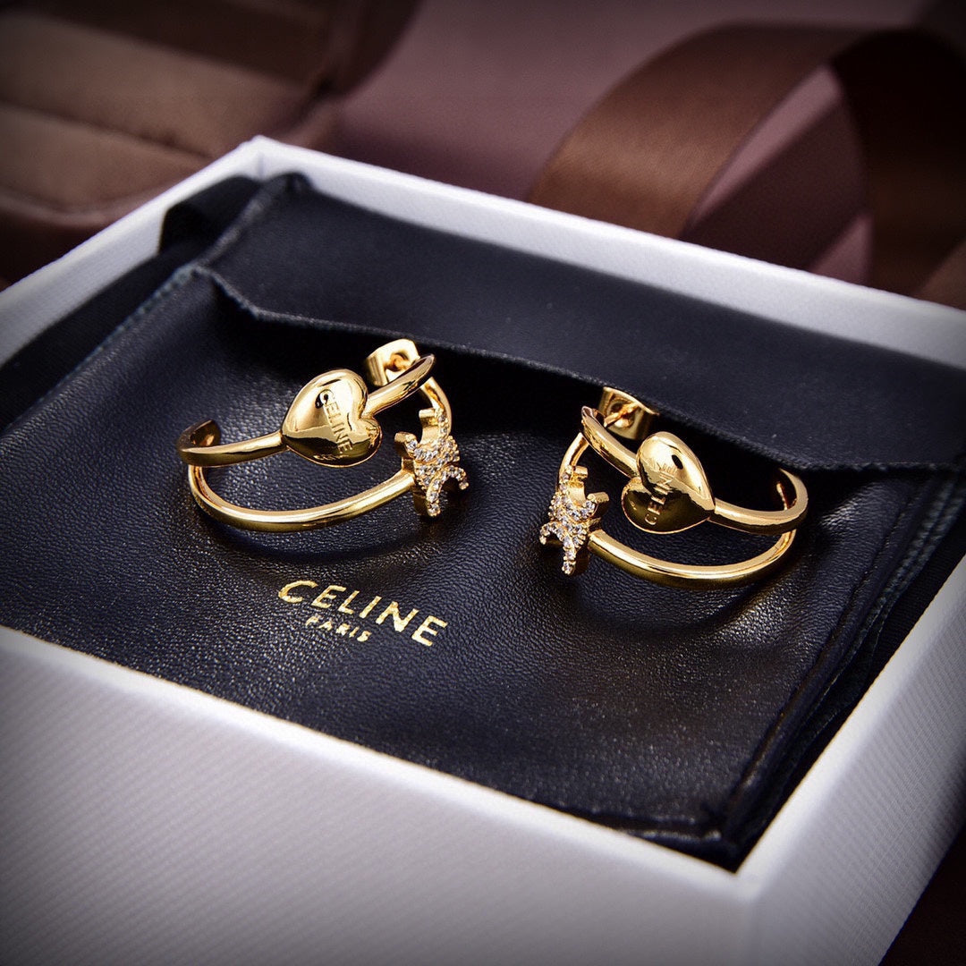 18K Celine Heart Earrings