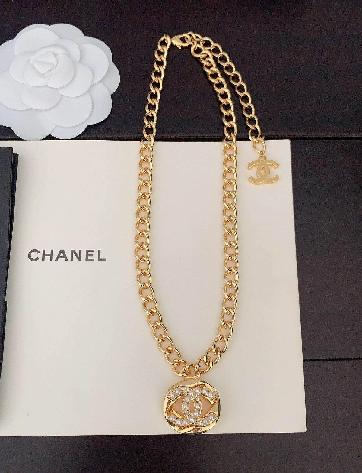 18K  Chanel Diamond Chain Necklace