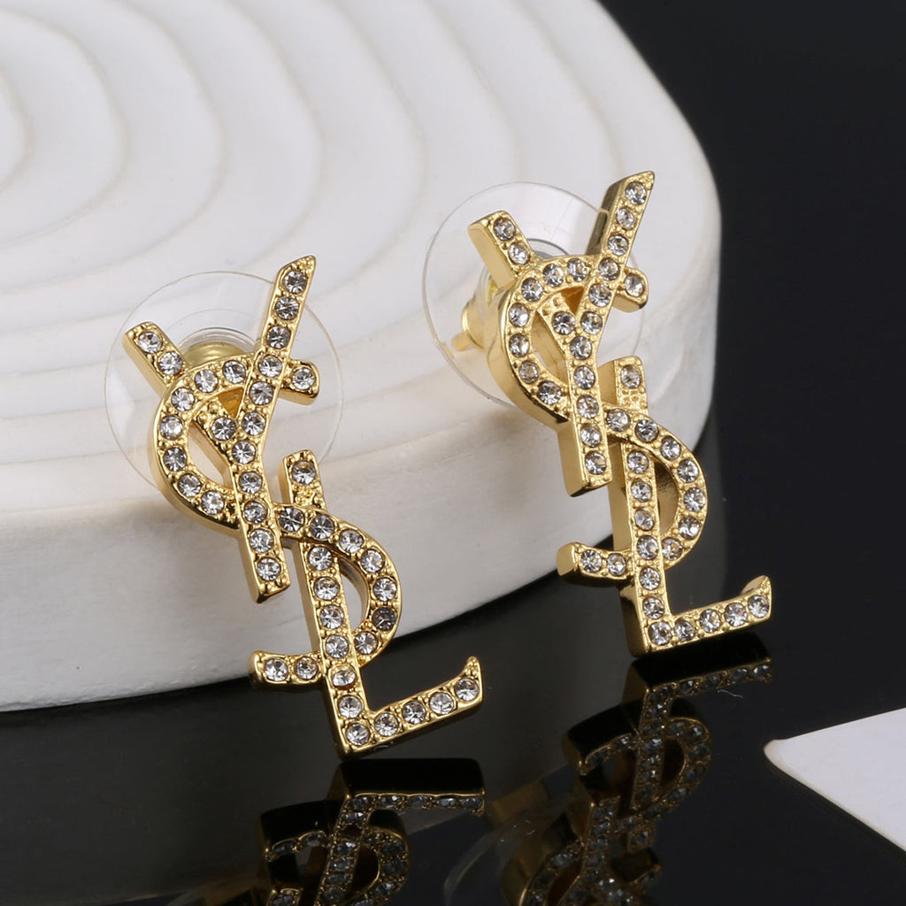18K YSL Classic Crystals Brooch