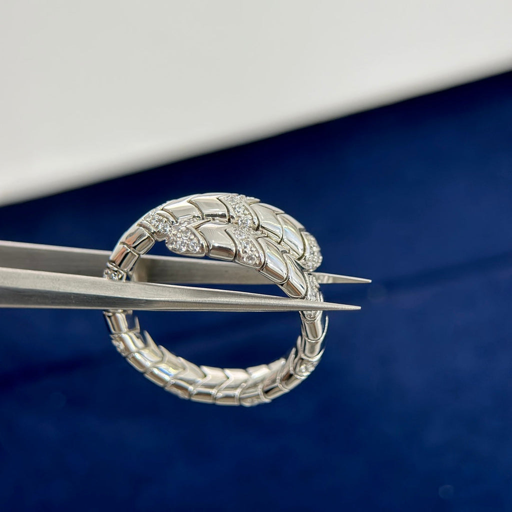 18K BVLGARI Serpenti Viper Pave Diamond Ring
