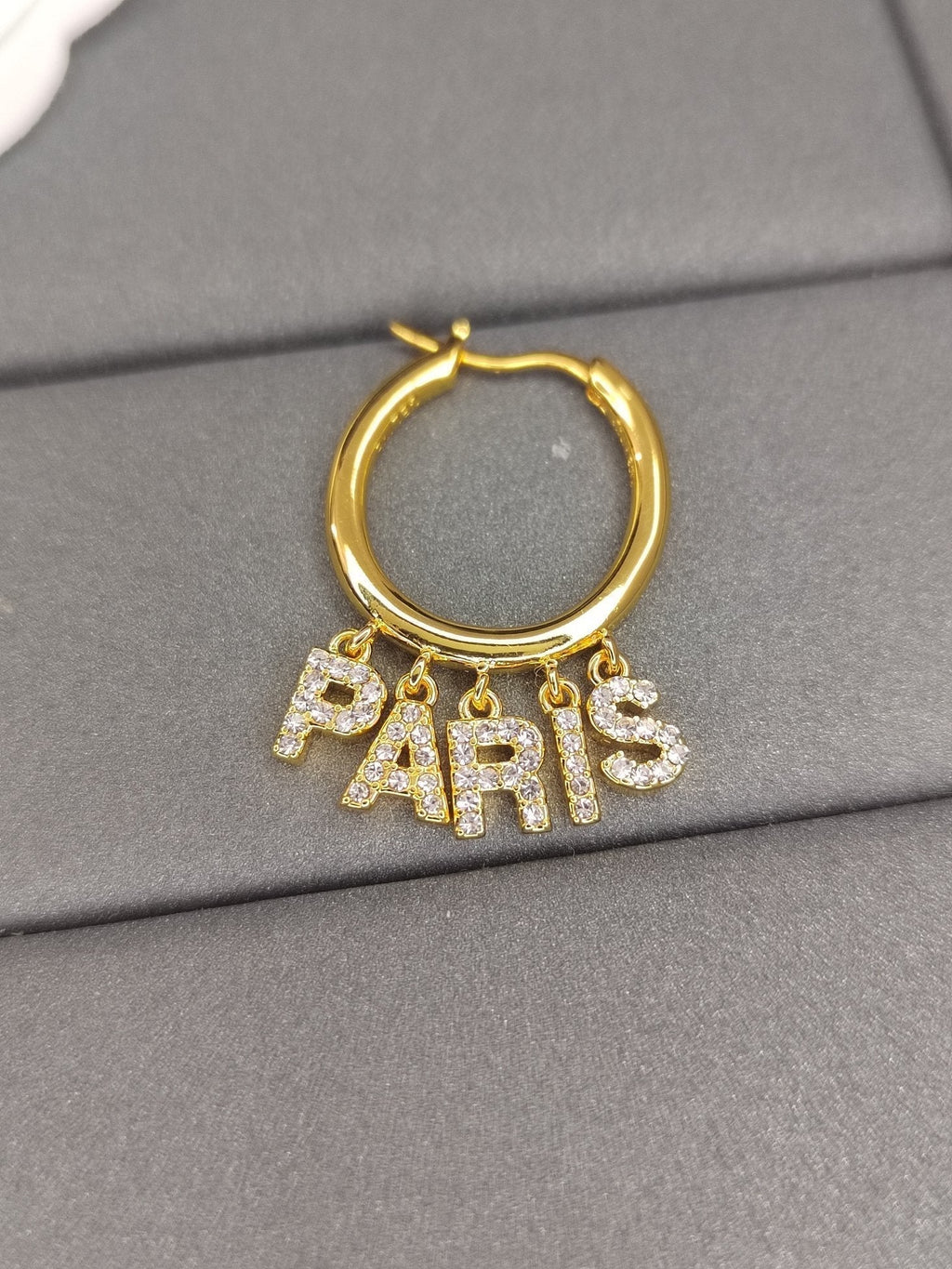 18K Celine Script Diamonds Earrings