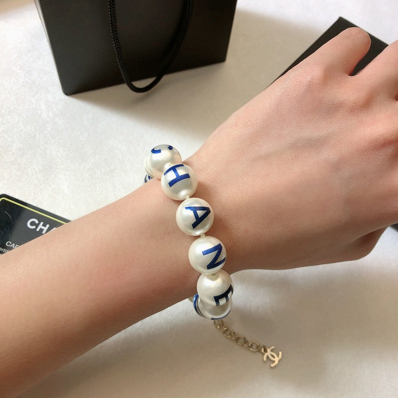 18K  Chanel Blue Pearl Bracelet
