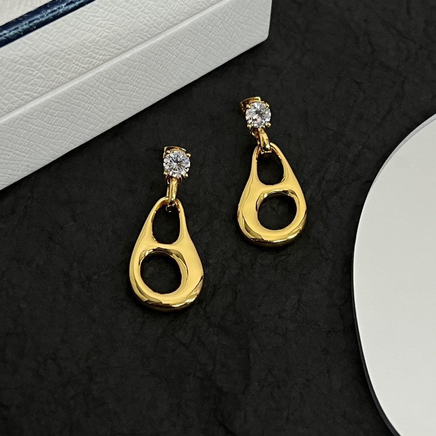 18K Prada Inverted Triangle Earrings