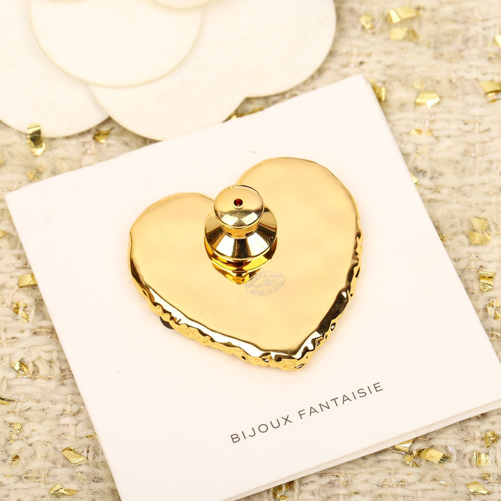 18K  Chanel Black Heart Brooch