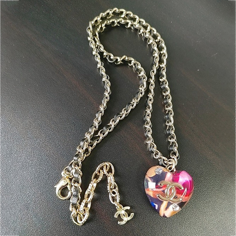 18K  Chanel Heart Pendant Necklace