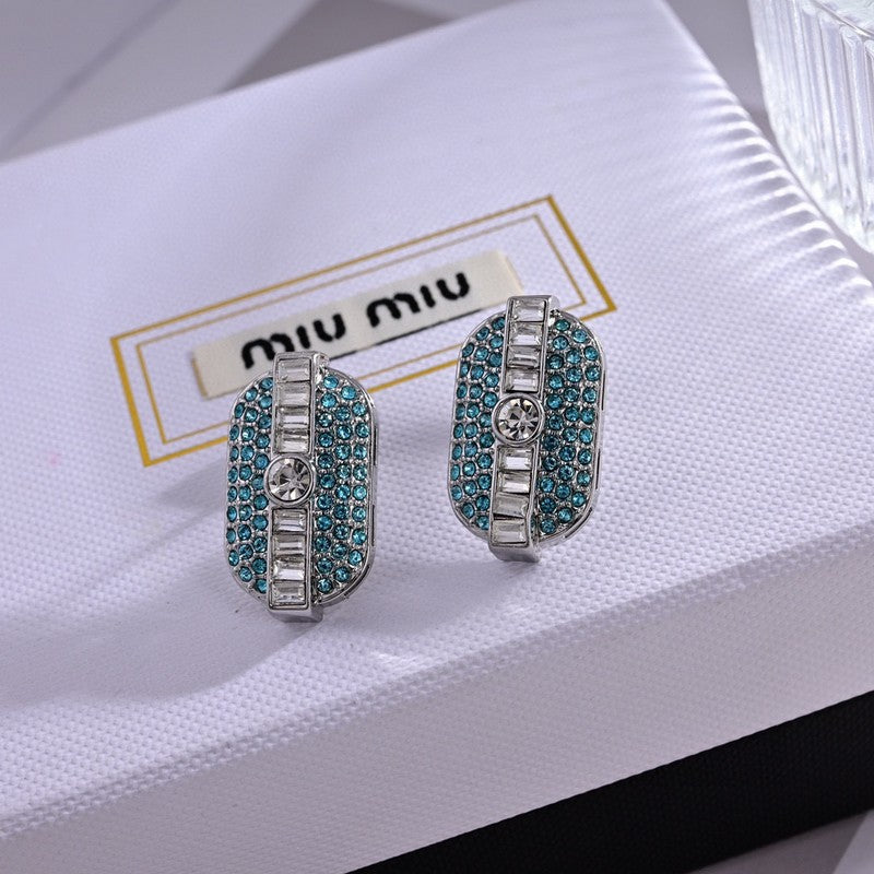 18K Miu Green Crystals Earrings