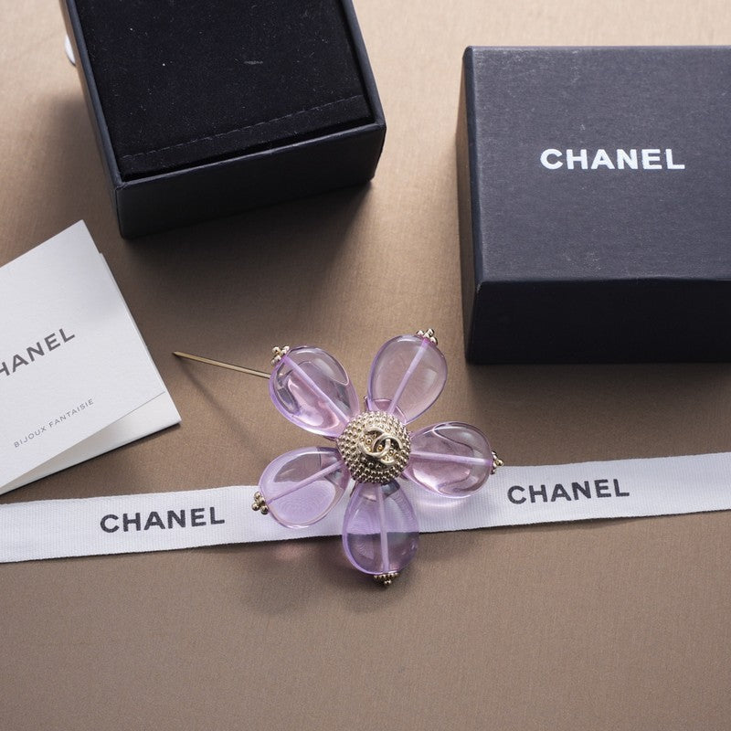 18K  Chanel Pink & Purple Brooch