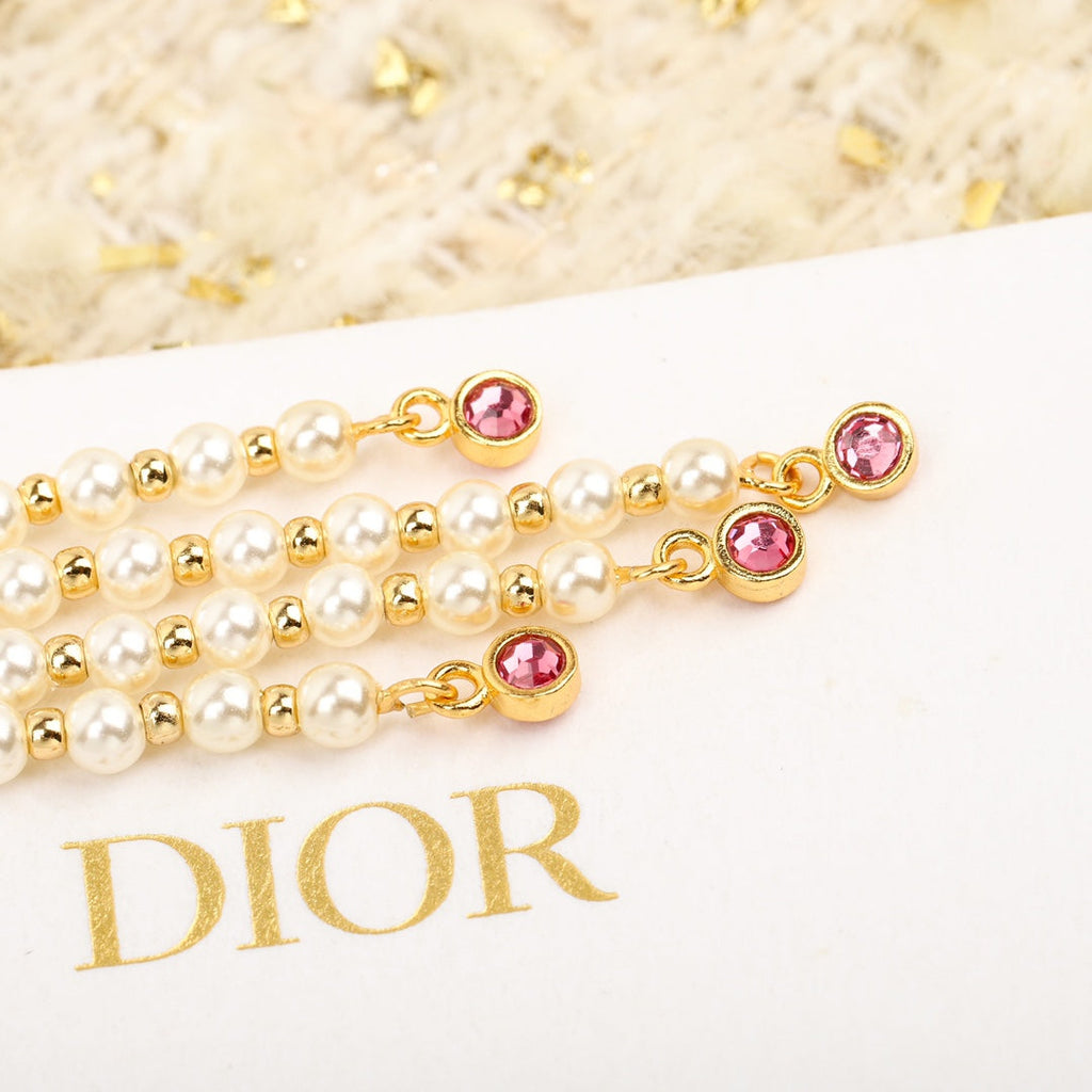 18K Petit Dior Tassel Earrings
