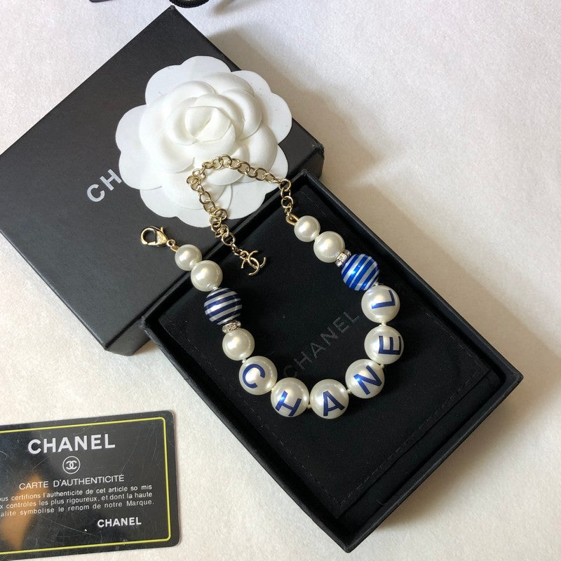 18K  Chanel Blue Pearl Bracelet