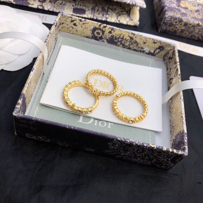 18K Dior Star Set Of Three Rings
