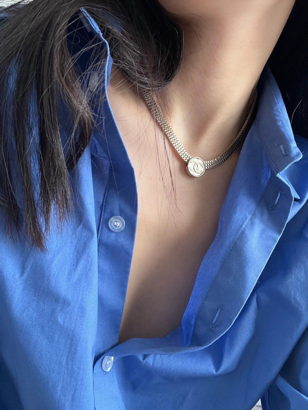 18K  Chanel Choker Chain Necklace