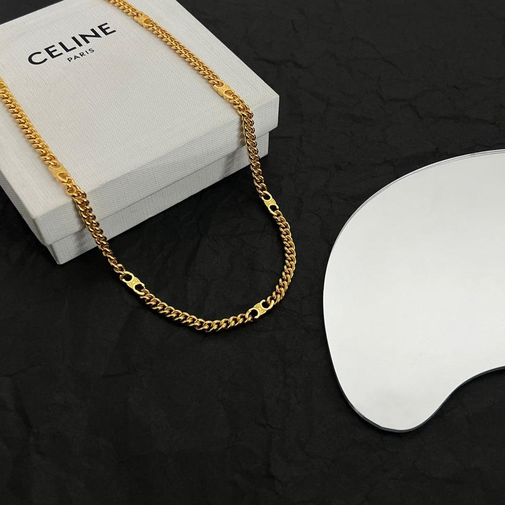 18K Celine Gourmette Chain Necklace