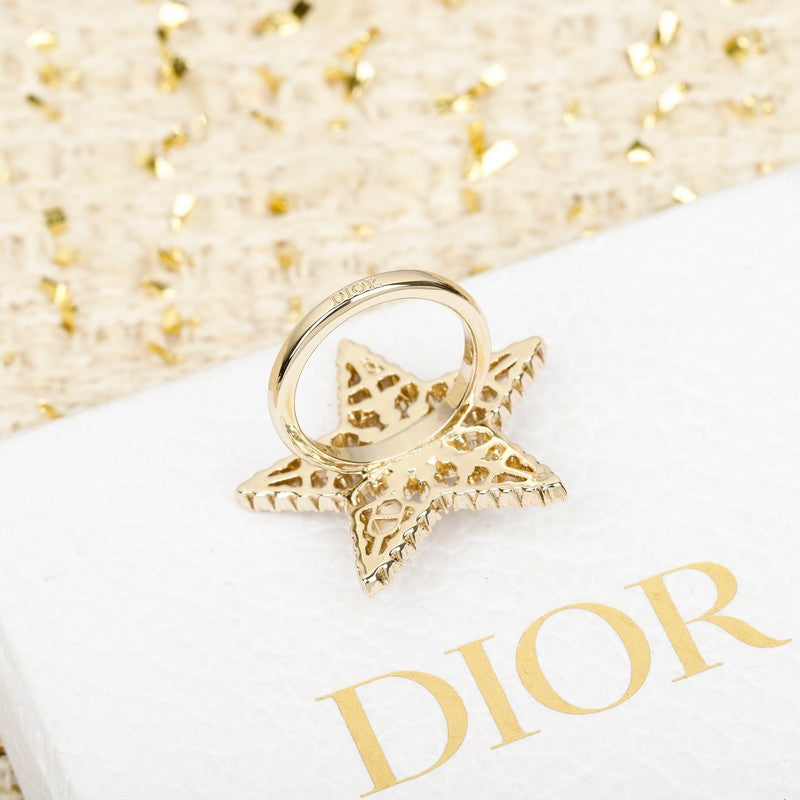 18K Dior Star Diamond Brooch