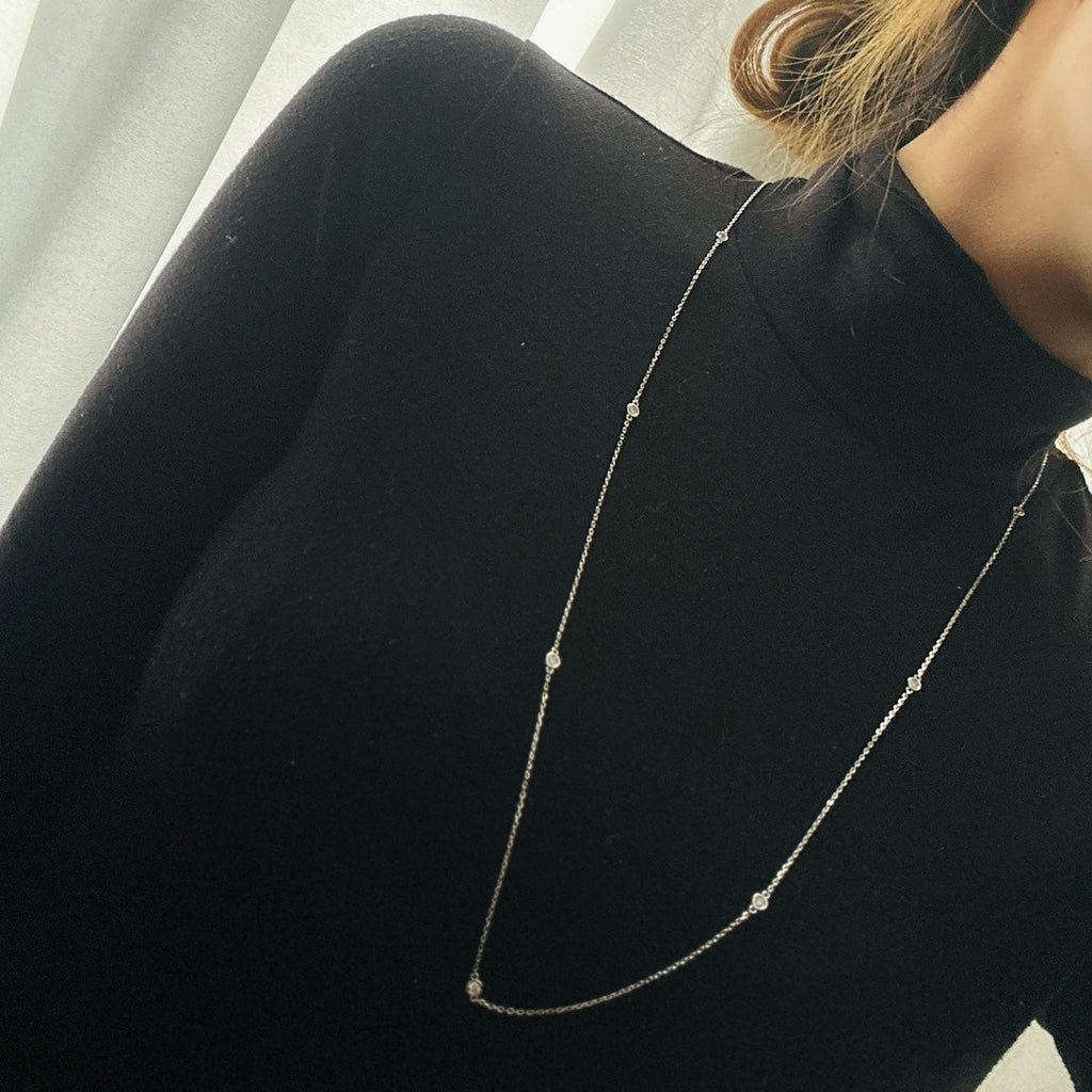 18K Tiffany Elsa Peretti Diamonds By The Yard Necklace