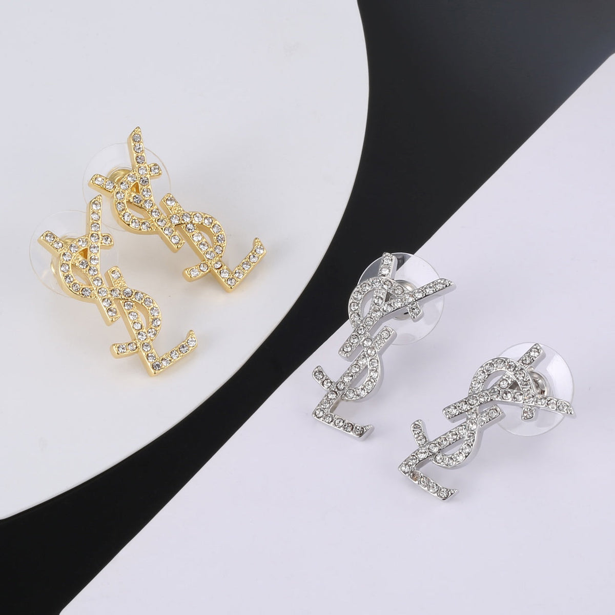 18K YSL Classic Crystals Brooch
