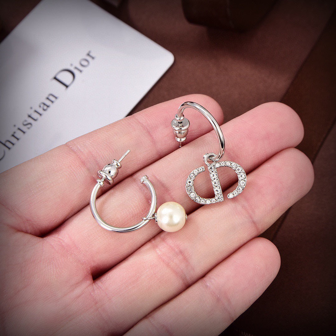 18K Petit Dior Pearl Earrings