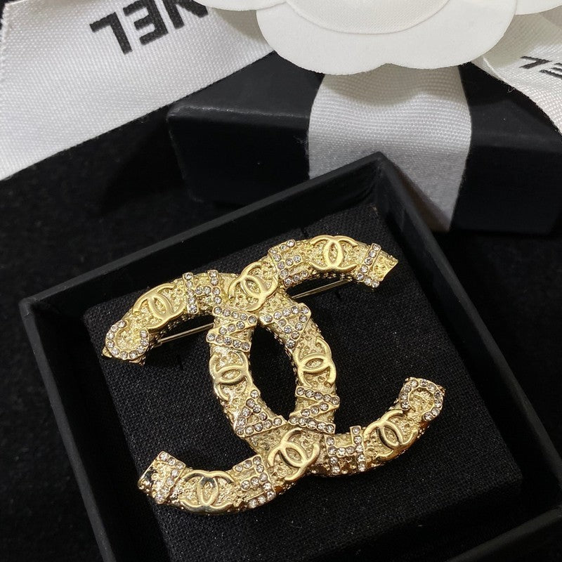 18K  Chanel Diamond Gold Brooch