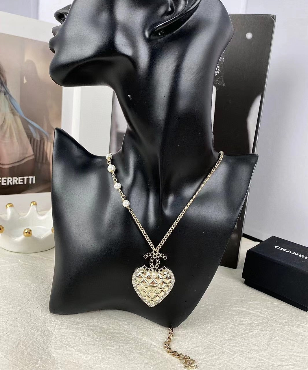 18K  Chanel Heart Necklace