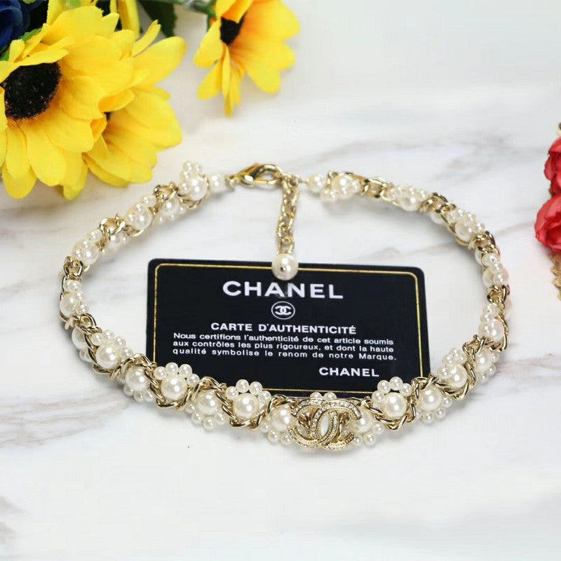 18K  Chanel Pearl Braided Necklace