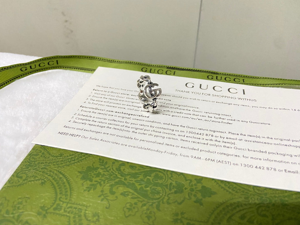 Double Gucci Interlocking Gucci Chain Ring
