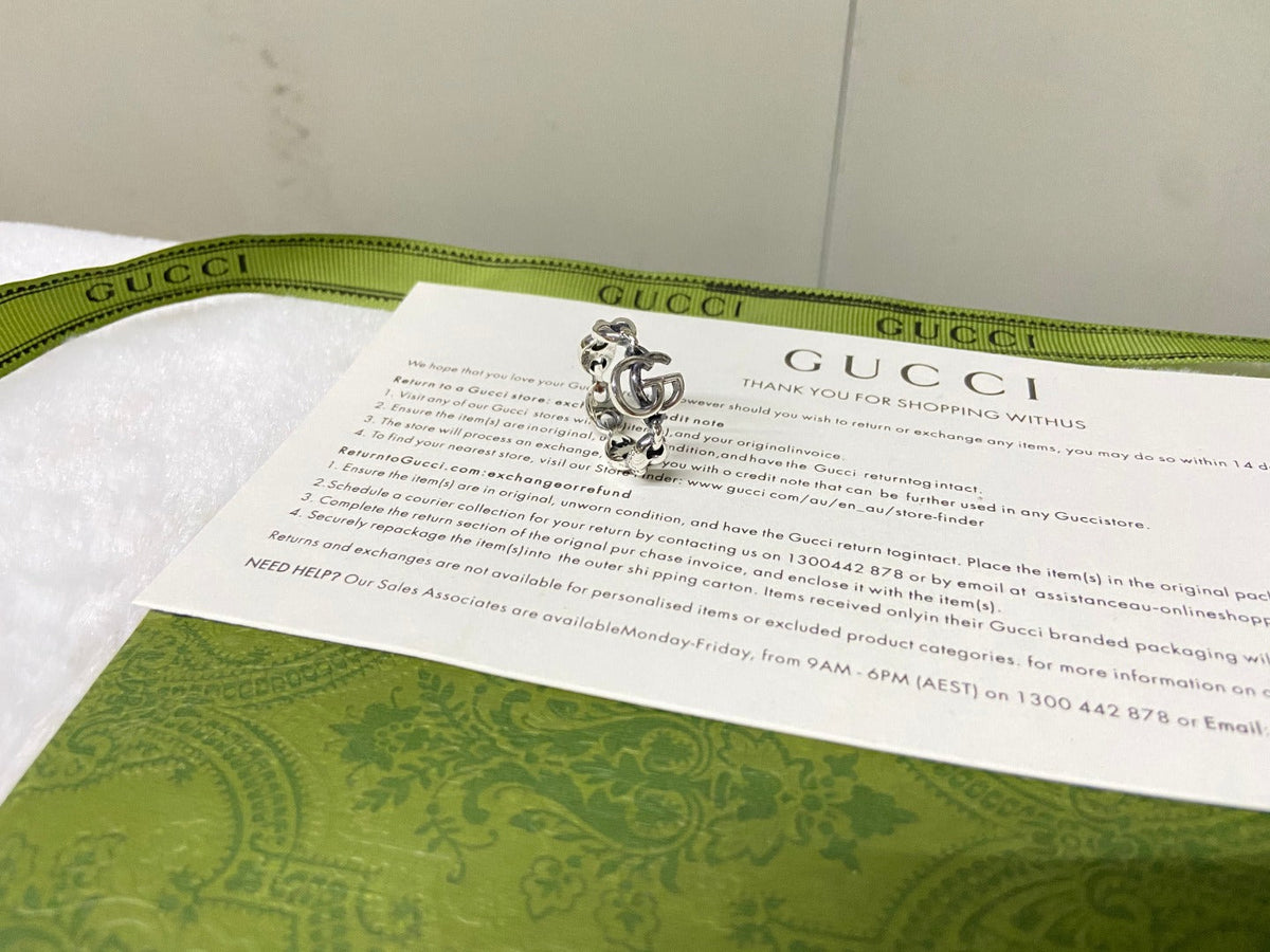 Double Gucci Interlocking Gucci Chain Ring