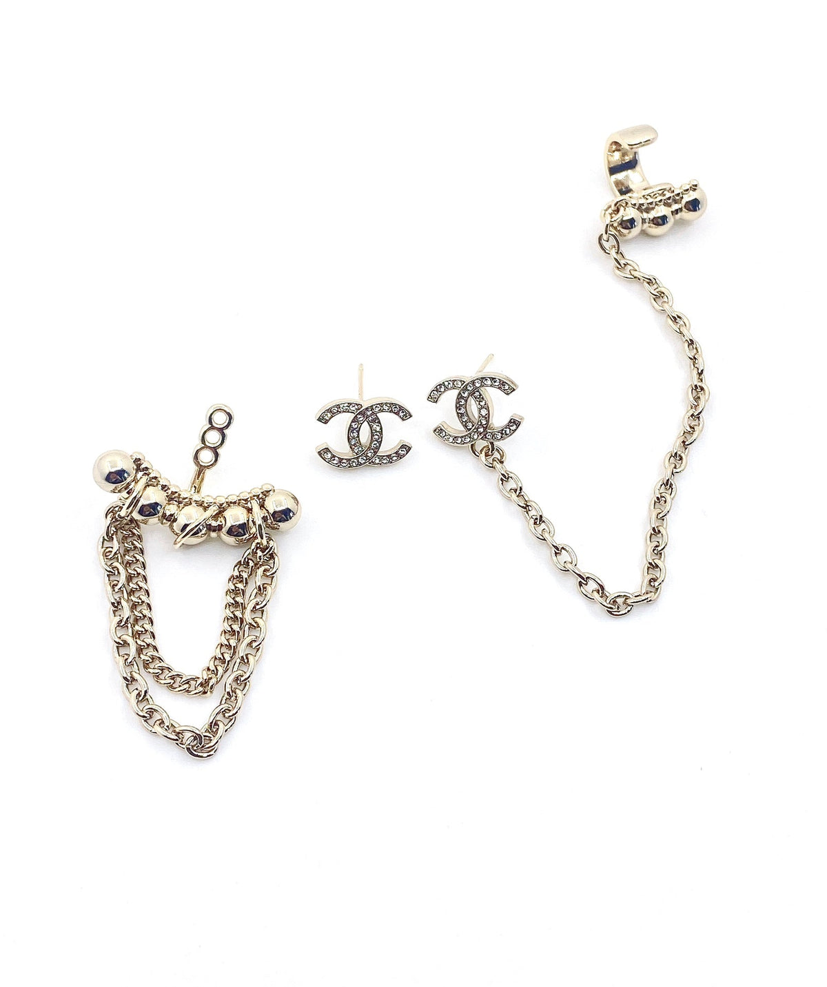 18K  Chanel Chain Earrings