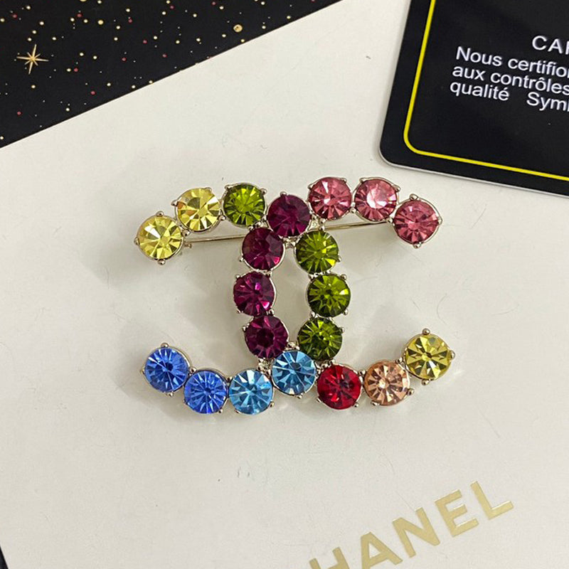 18K  Chanel Color Crystal Brooch