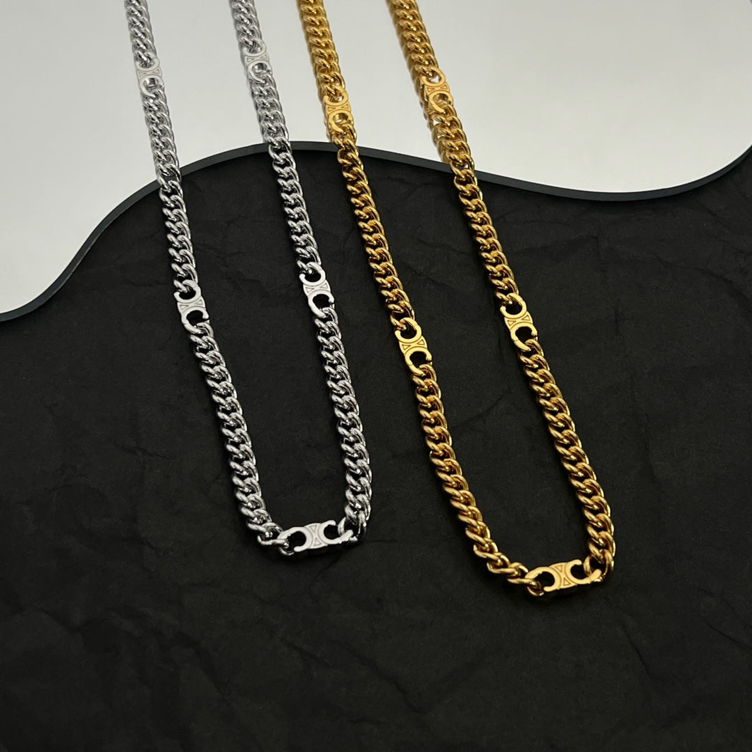 18K Celine Gourmette Chain Necklace