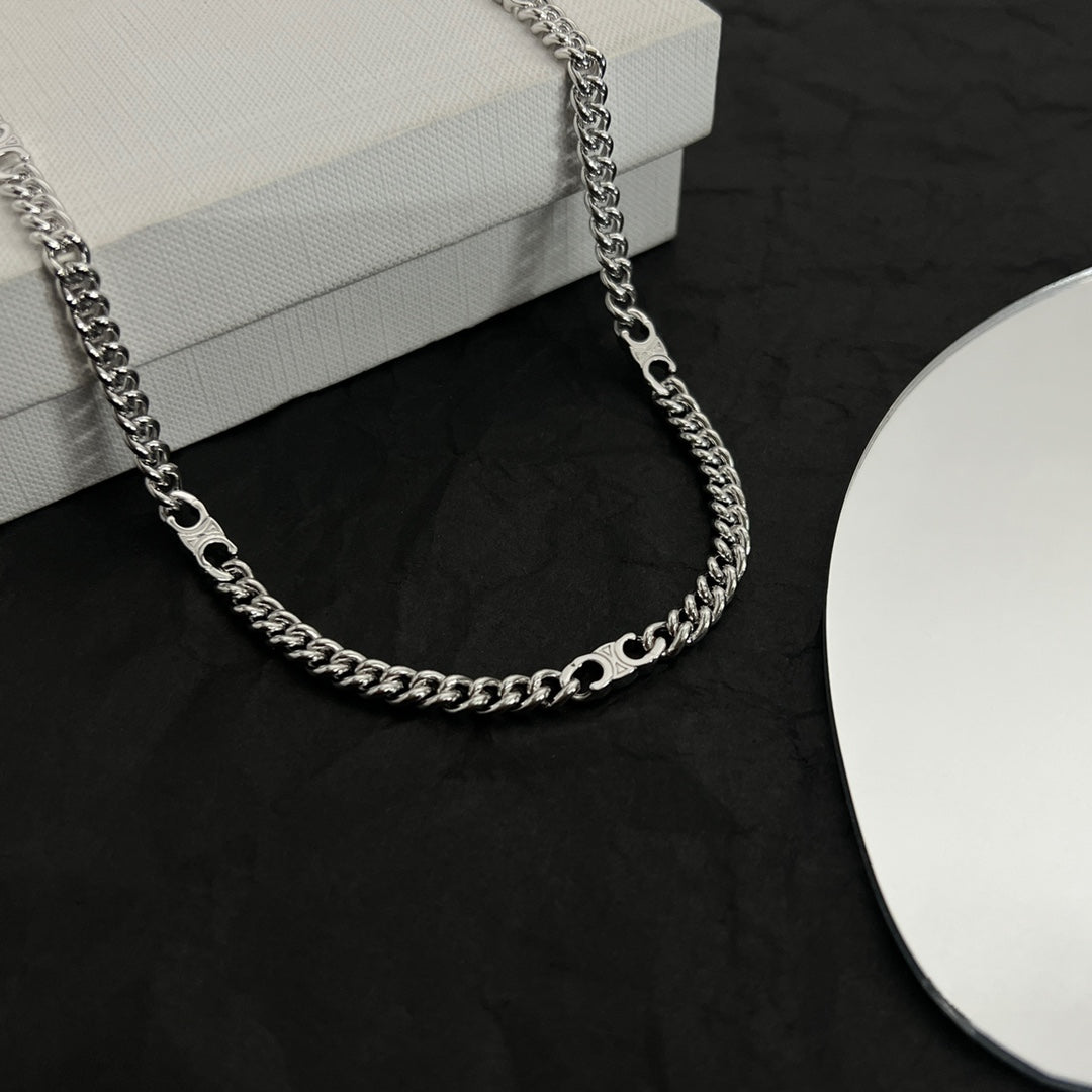 18K Celine Gourmette Chain Necklace