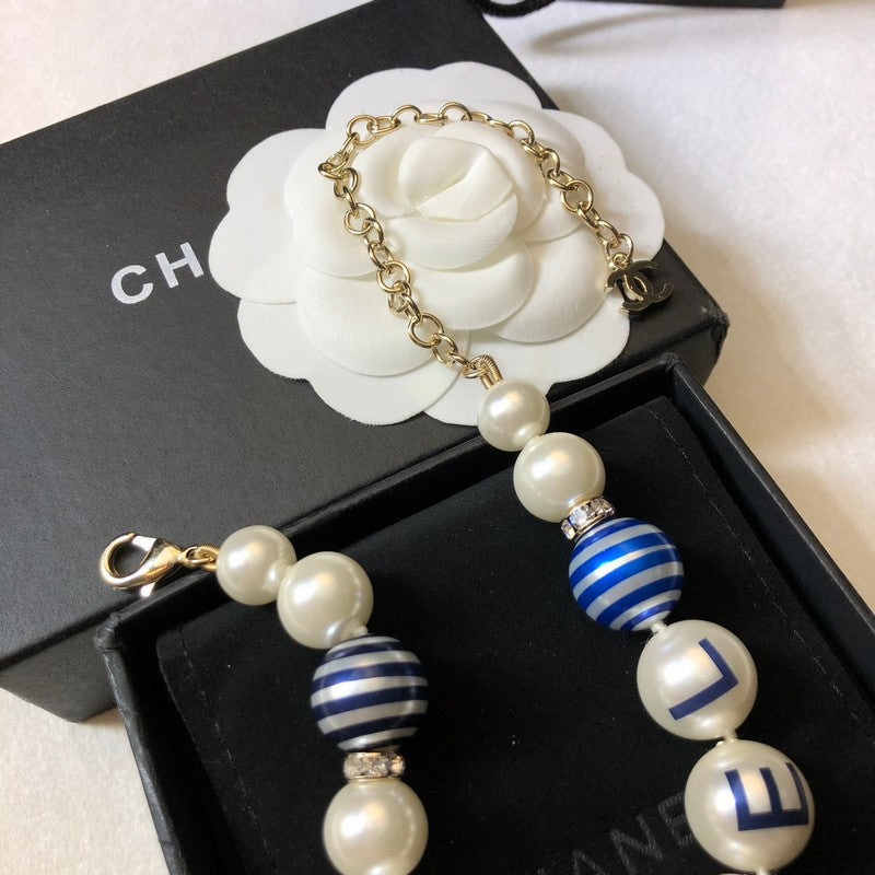 18K  Chanel Blue Pearl Bracelet