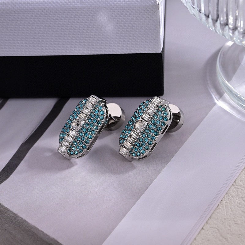 18K Miu Green Crystals Earrings