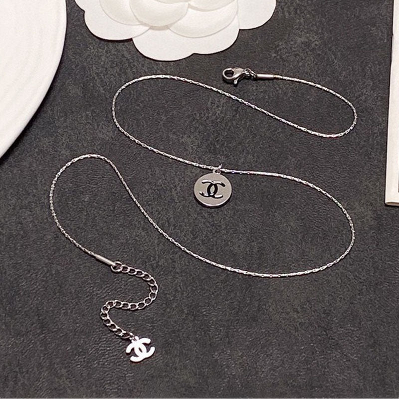 18K  Chanel Round Logo Necklace