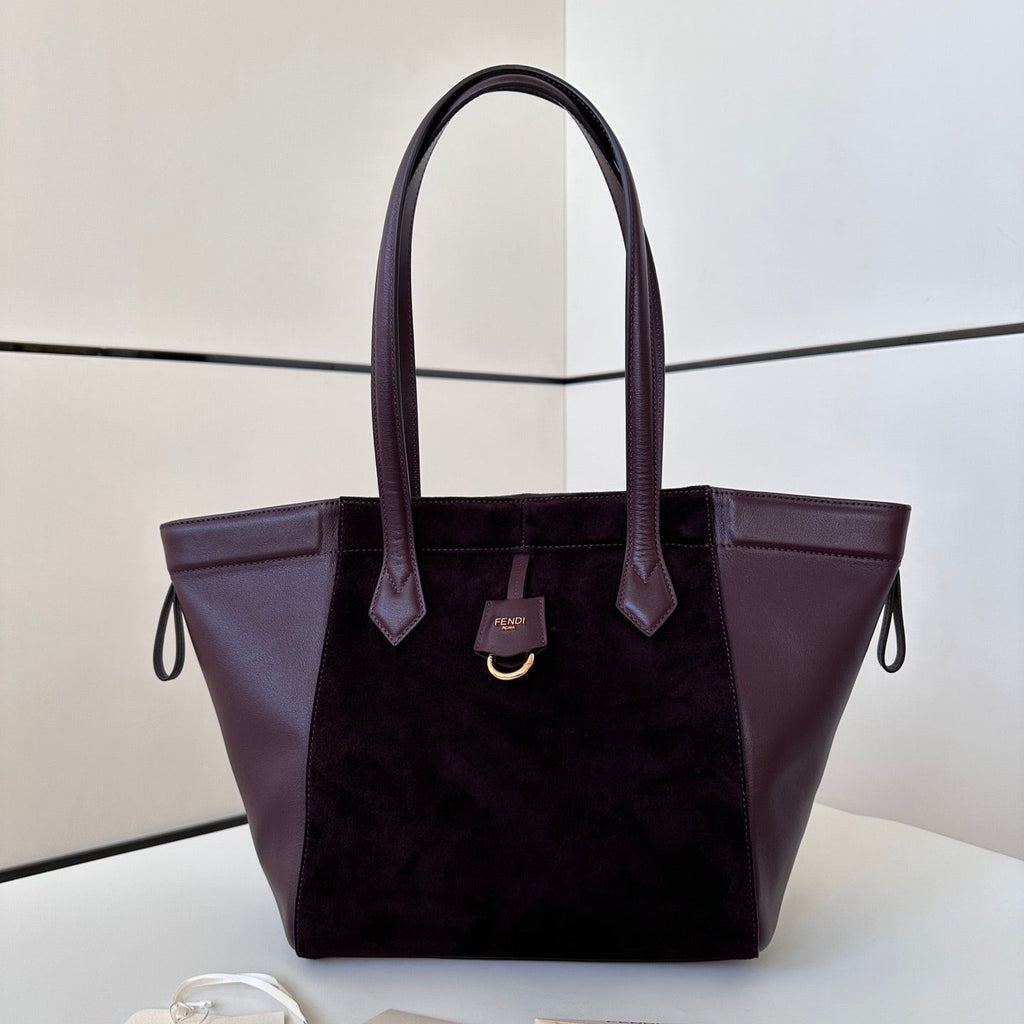 ORIGAMI MEDIUM 27 IN WINE RED LAMBSKIN AND SUEDE