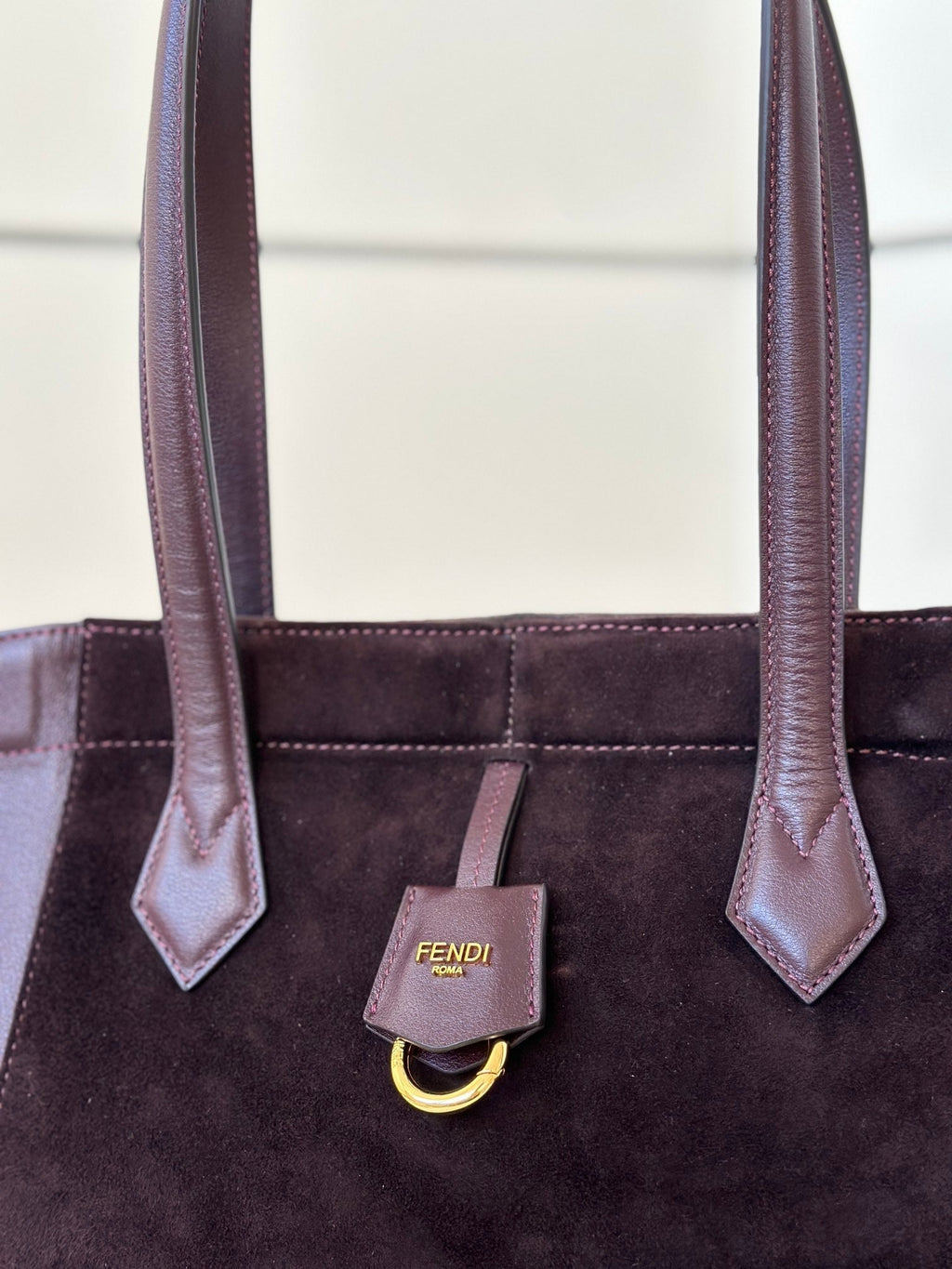 ORIGAMI MEDIUM 27 IN WINE RED LAMBSKIN AND SUEDE