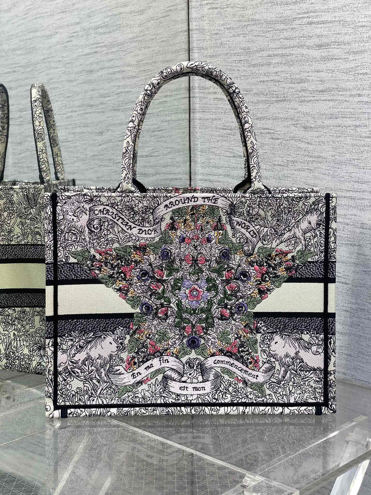 MEIDUM 36 BOOK TOTE IN COLORFUL CANVAS 226290