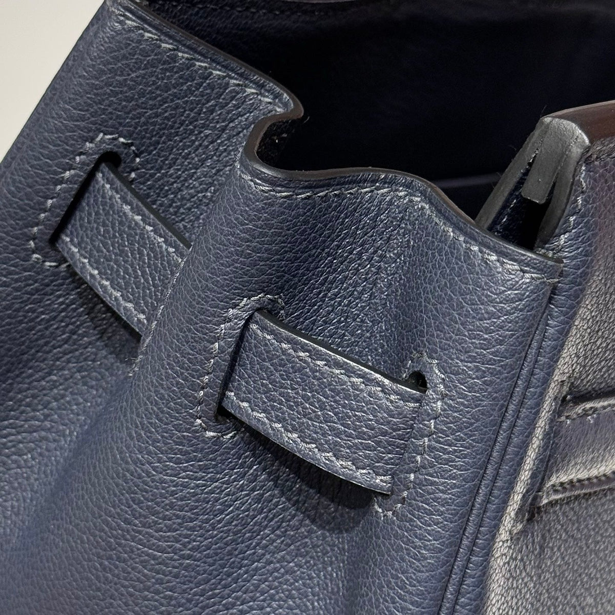 HERMES 25S SHOULDER BIRKIN 29 IN MIDNIGHT BLUE CALFSKIN GOLD HARDWARE