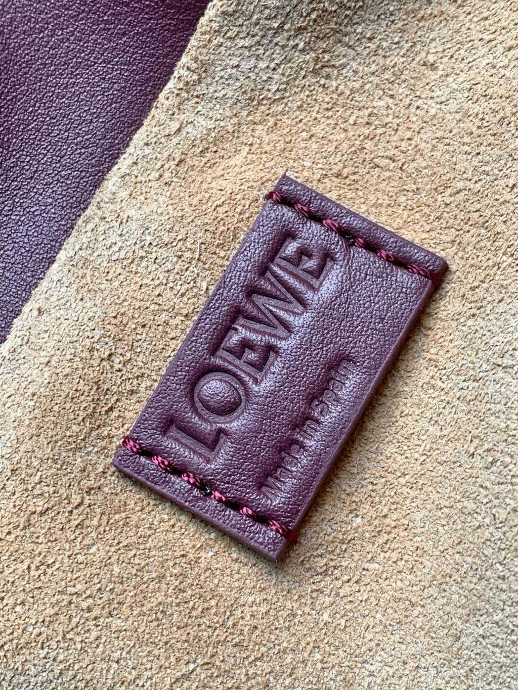 LOEWE 25S LARGE FLAMENCO CLUTCH BAG 30 IN DARK ROSEWOOD CALFSKIN