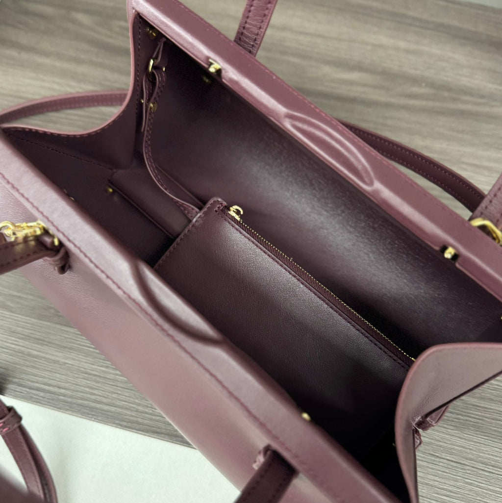 CYLINDER BAG 25 IN WINE PURPLE CALFSKIN