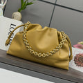 LOE LARGE 41 FLAMENCO PURSE BUCKET IN DIJON YELLOW LAMBSKIN GOLD HARDWARE